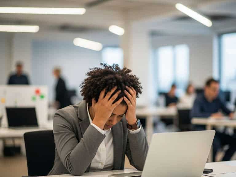 A diverse woman under stress 768 Hypnotherapy for Stress in the office