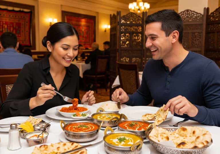 Couple eating a currey 768